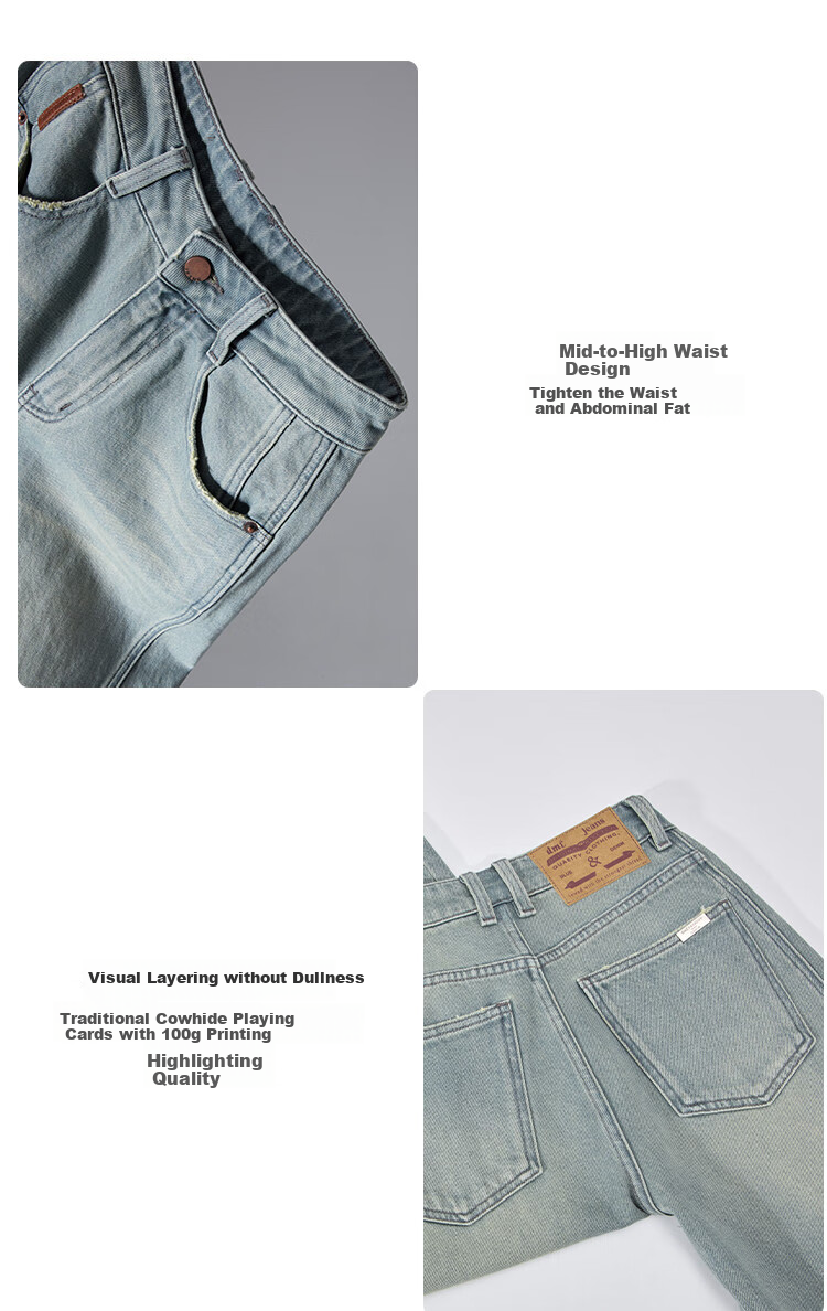 Dme [Stylish Companion] Spring And Autumn Loose Slat-Shaped Semicircular Line Slimming Jeans for Wome 13