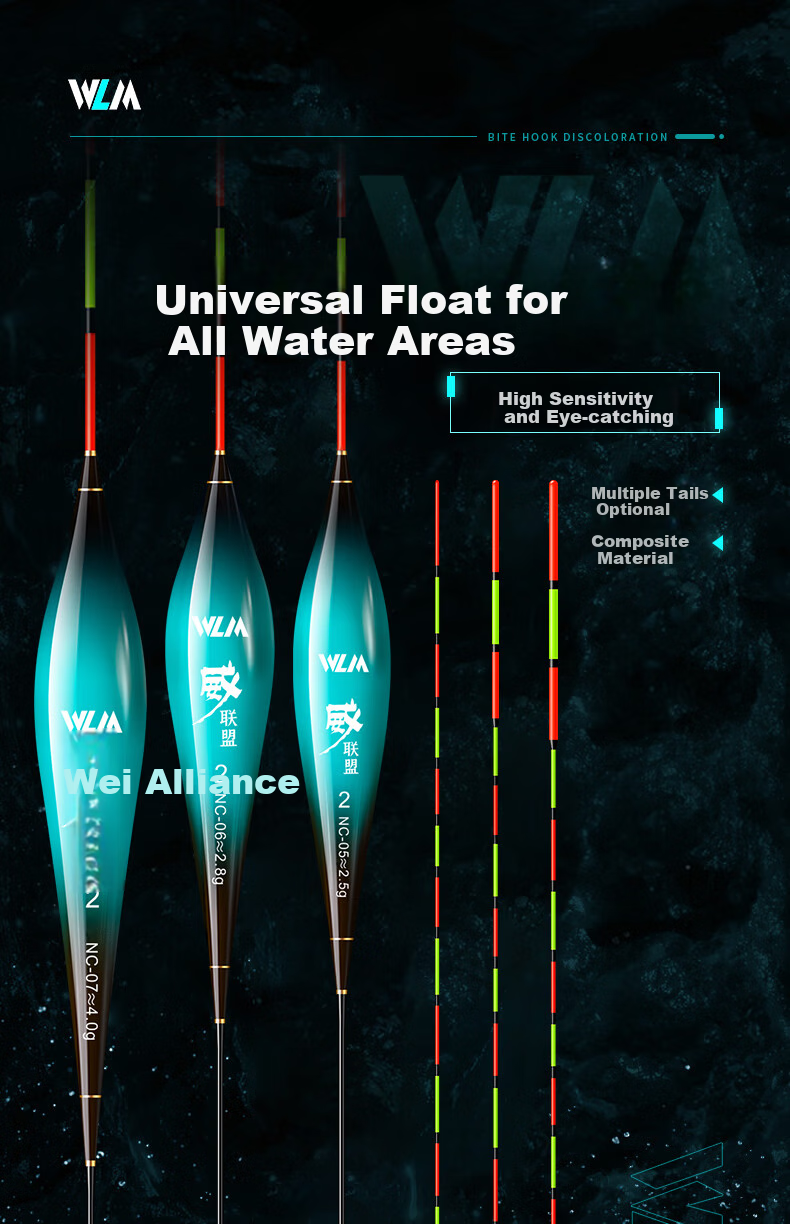 Weilianmeng NC05 Traveling Fish Float, Nano Buoy, Highly Sensitive, Eye-Catching Fish Float, Fishing Marker, Fishing Tackle 1