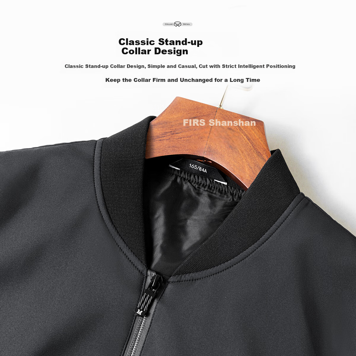 FIRS Jacket, Wear-Resistant And Wrinkle-Resistant Baseball Collar Coat for Men, Spring And Autumn Business Casual Short Style, Smooth Breathable Zipper Cardigan Men's Clothing