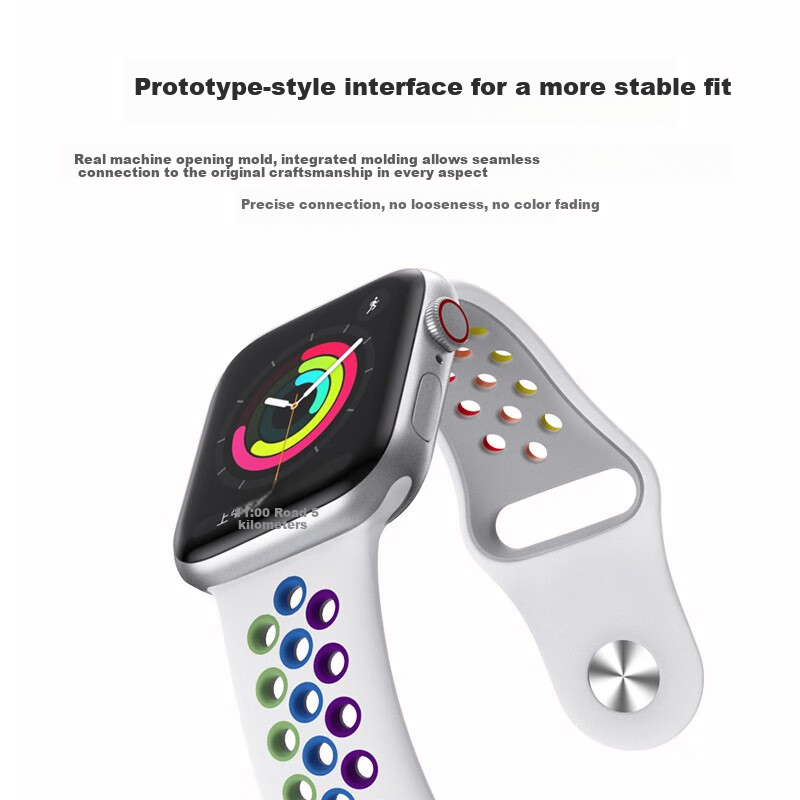 W&P适用苹果手表表带apple watch ultra2运动硅胶透气表带iwatch S10/9/8/7 清爽透气 黑色46