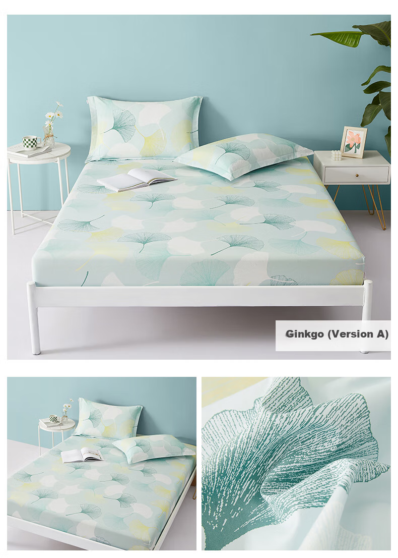BEYOND Home Textiles Pure Cotton Fitted Sheet, Mattress Cover, Single Piece Set, Sunflower Pattern, 150*200cm 6