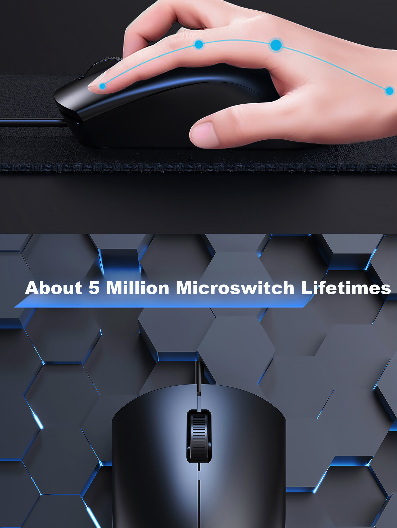 AOC MS116 Wired Mouse, Office Mouse, Computer Mouse, Compatible with Desktop And Laptop Computers via USB Interface 4