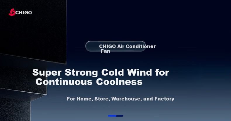 CHIGO Air Cooler Fan, Industrial Cooling Fan, Portable Water-Cooled Air Conditioner, Cooling Machine with Ice Pack, Powerful Cooling for Home And Commercial Use 1