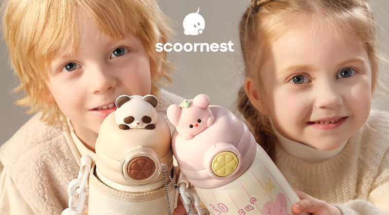 Scoornest Kids Insulated Water Bottle Straw Cup Portable School Water Flask for Boys and Girls 1