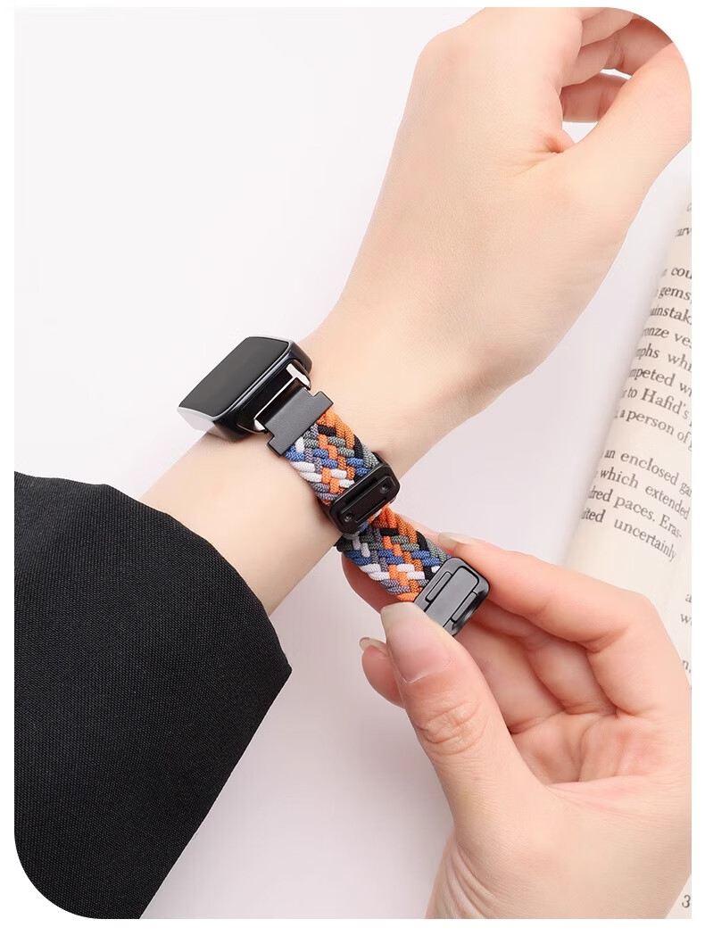 CHENSONG Compatible with Keep B5 Bracelet, Woven Style, 2026 New Model, Loop Magnetic Clasp Strap, Universal for Keep B4/B6 Huawei Watch B6/B7/B3, Black Chocolate Color 5