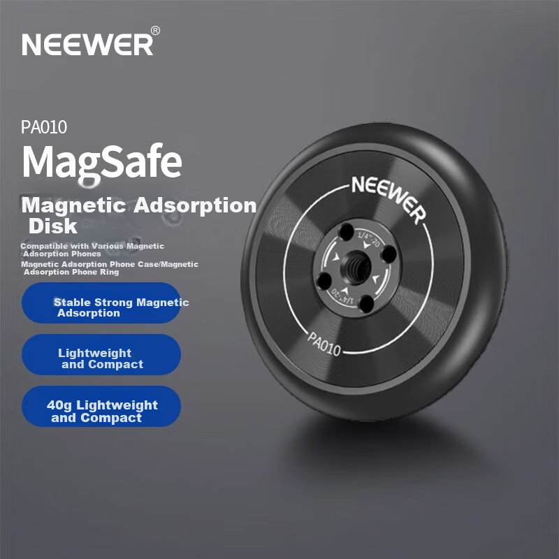 NEEWER Magnetic Phone Stand with MAGSAFE Suction Cup, 1/4 Thread with Positioning Hole, Quick Switch Photography Tripod Accessory PA010