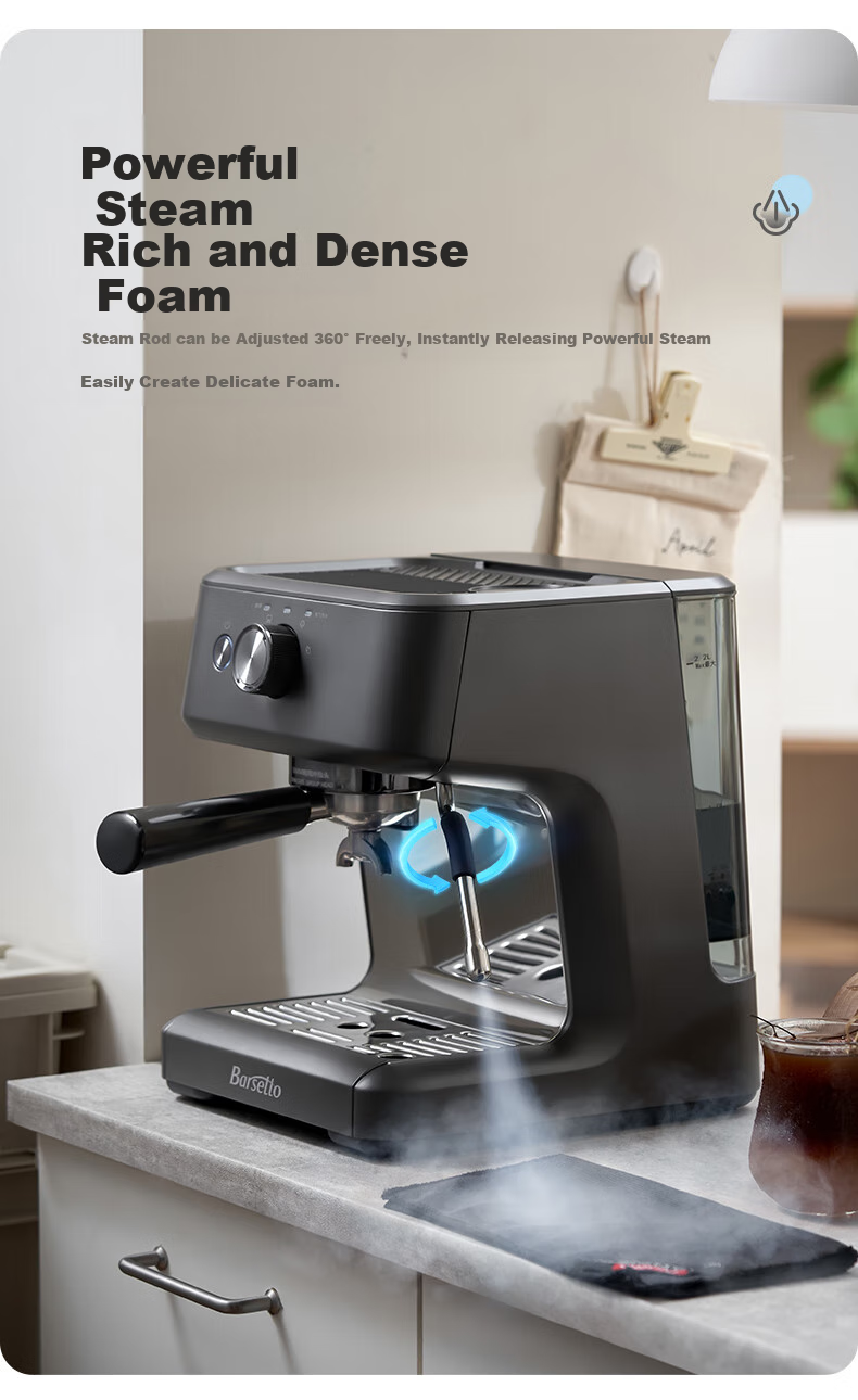 Barsetto [30-Day Price Protection] Baisengtu Italian Semi-Automatic Home Cold Brew Coffee Machine, Temperature-Controlled Pump-Pressed Extraction, Detachable Machine for Cold And Hot Dual Extraction, Small Grinder M2C Beige Set 7