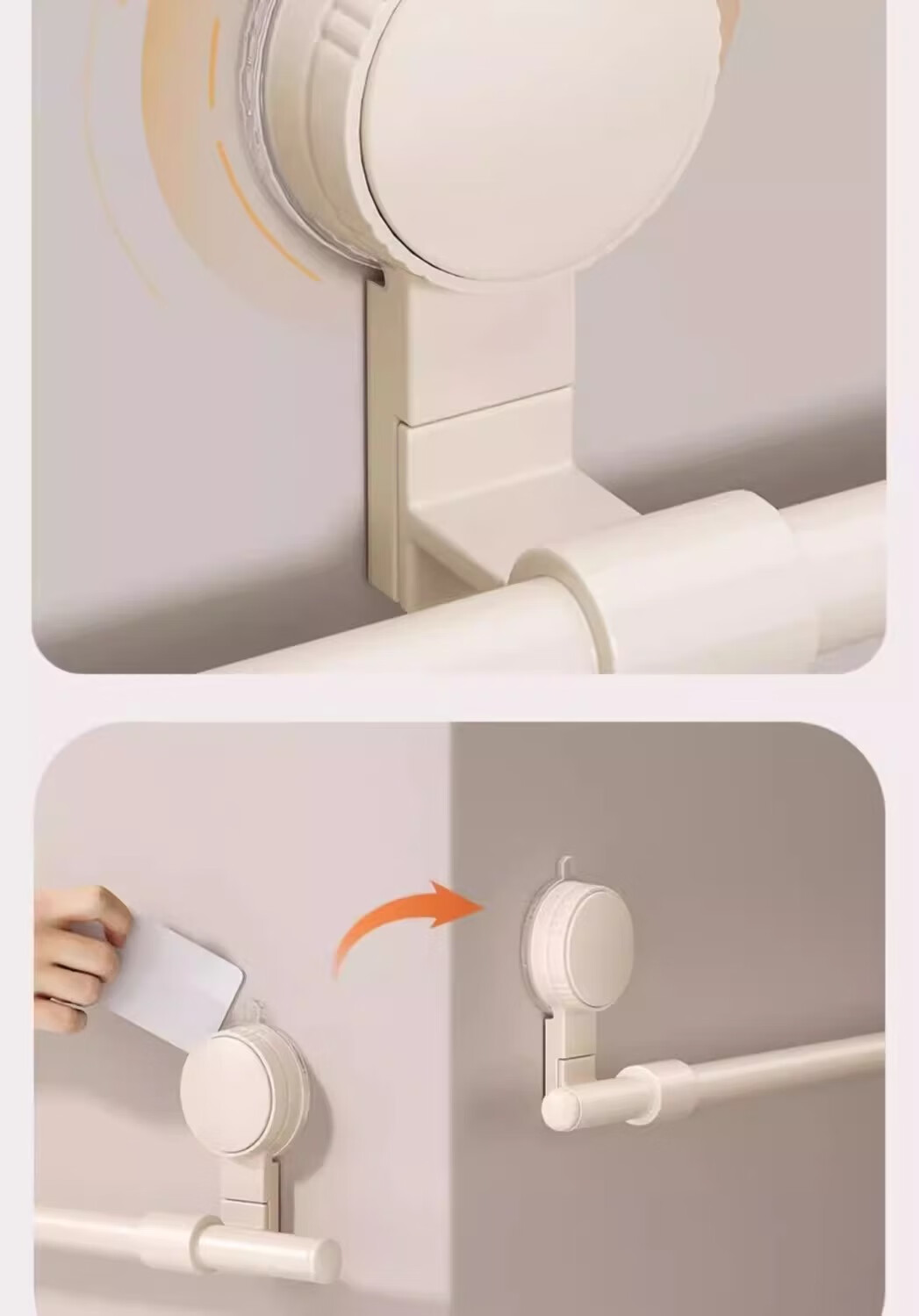 Muya Suction Cup Towel Rack Bathroom No-Drill Towel Bar Storage Shelf Washroom Towel Holder Organizer 8