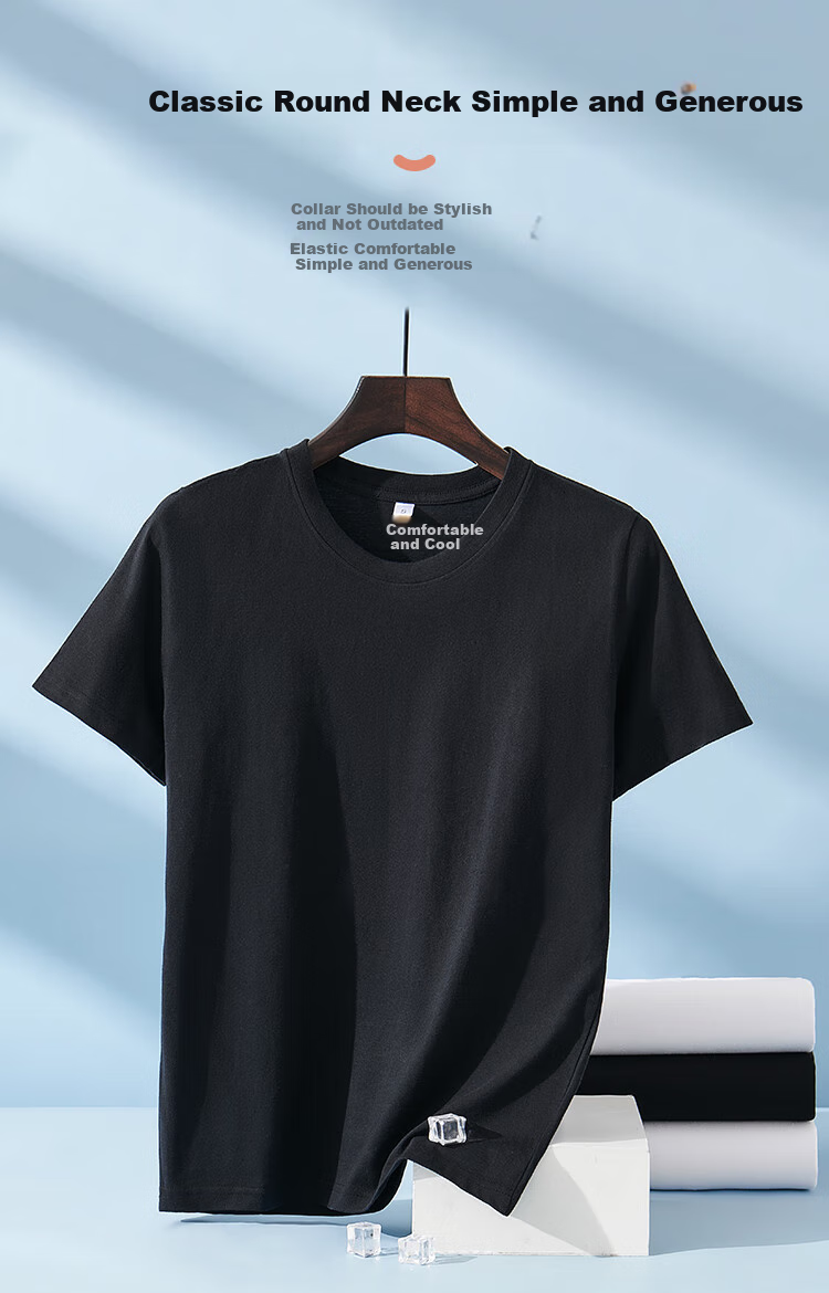 Yiershuang Men's T-Shirt, Pure Cotton, Thin Autumn Style, White Undershirt, All-Cotton Breathable Sports Underwear, Old Man Sweat Shirt, Men's Top 3