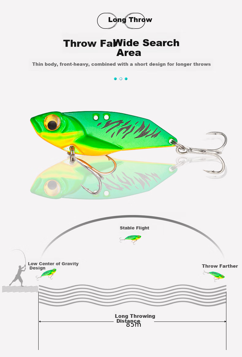 Weilianmeng 7g 6-Pack Tianhe Metal VIB Vibrating Swim Bait Long-Distance Casting Spoon Bass Artificial Bait for Freshwater And Saltwater Fishing Lure Fishing Tackle Accessories 3