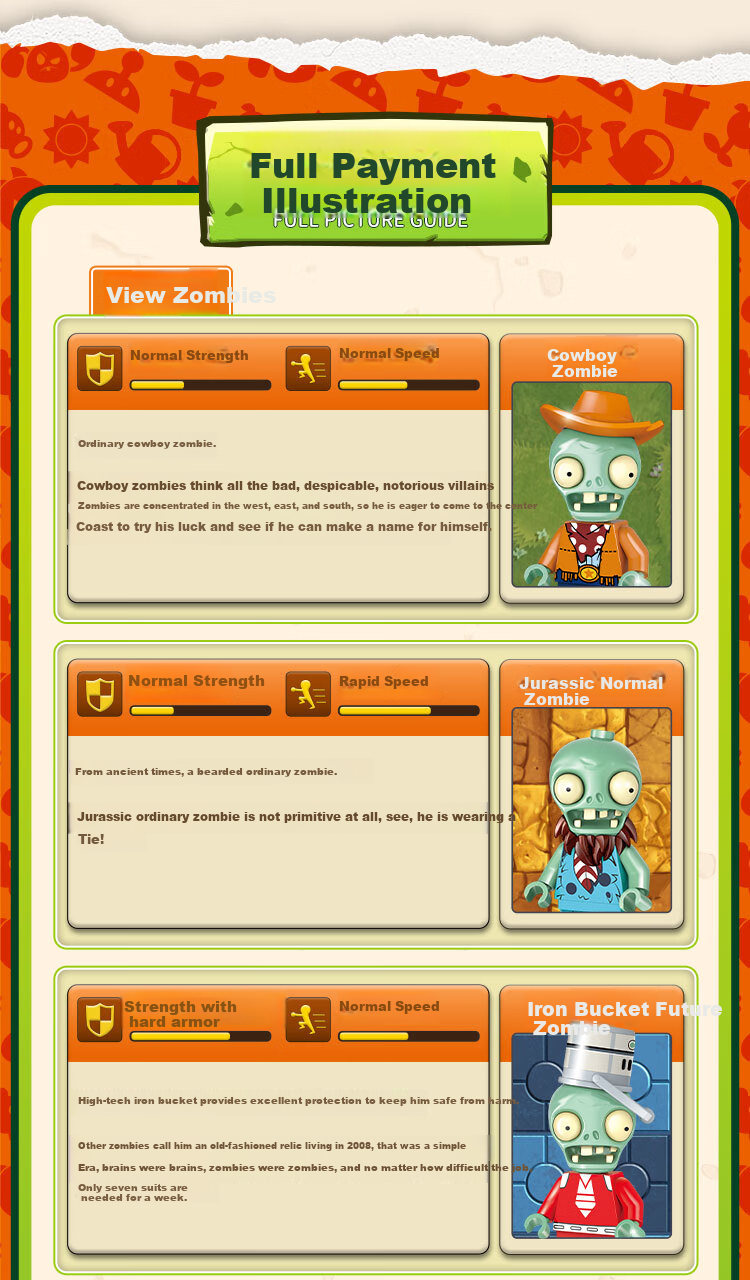 PLANTS VS ZOMBIES Plant Vs Zombies Boys' Toy Complete Set, Zombie Blind Box Figurine, Assembly Building Blocks, Surprise Box, First Wave 8
