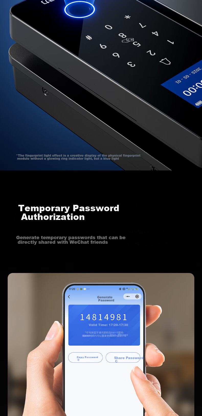 Deli Glass Door Lock Attendance Access Control All-In Smart Lock Fingerprint Password Lock Street-Friendly Rainproof Office Glass Door Anti-Theft Mini Program Management AL126 5