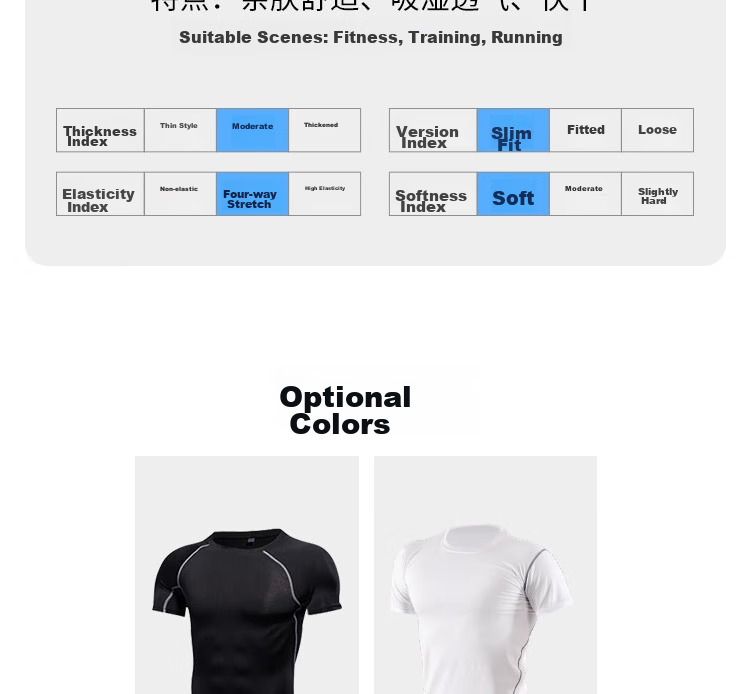Fandimu Men's Sports Short-Sleeve T-Shirt, Fitness Tight-Fitting Quick-Dry Breathable Training Running Shirt, Black with Contrasting Lines, Size M 13