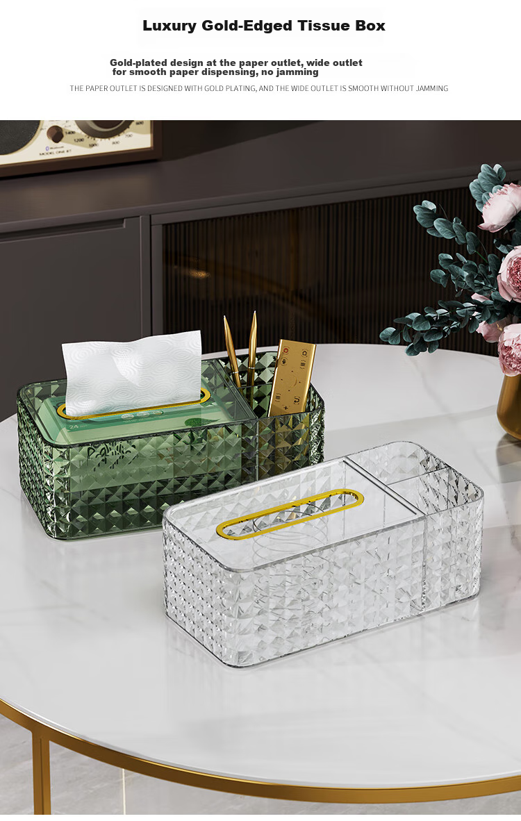 Daisy Leaf Desktop Storage Box, Tissue Box, Light Luxury Living Room Coffee Table Tissue Holder, Home Remote Control Storage Box 3