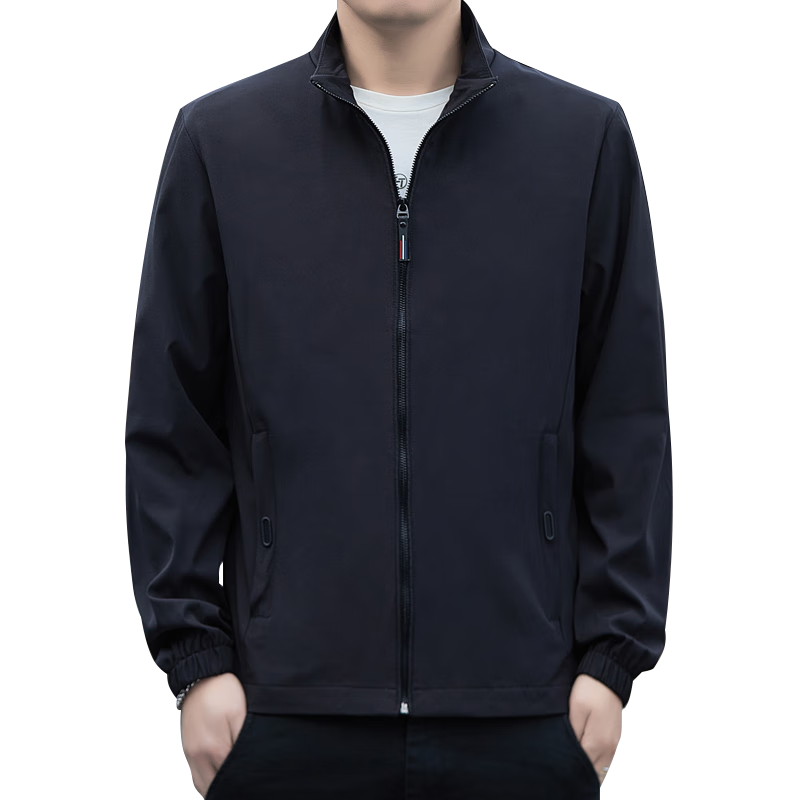 RED DRAGONFLY Men's Jacket Trendy Autumn Winter Business Executive Commuter Stand Collar Loose Casual Windproof Coat Gray 2XL
