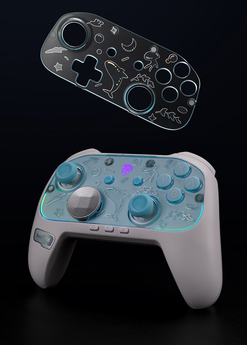 EasySMX S10 Nintendo Switch 2nd Gen Pro Game Controller One-Key Wake Joy-Con Bluetooth HD Vibration PC Steam Zelda Pokémon Macro Programming White 6
