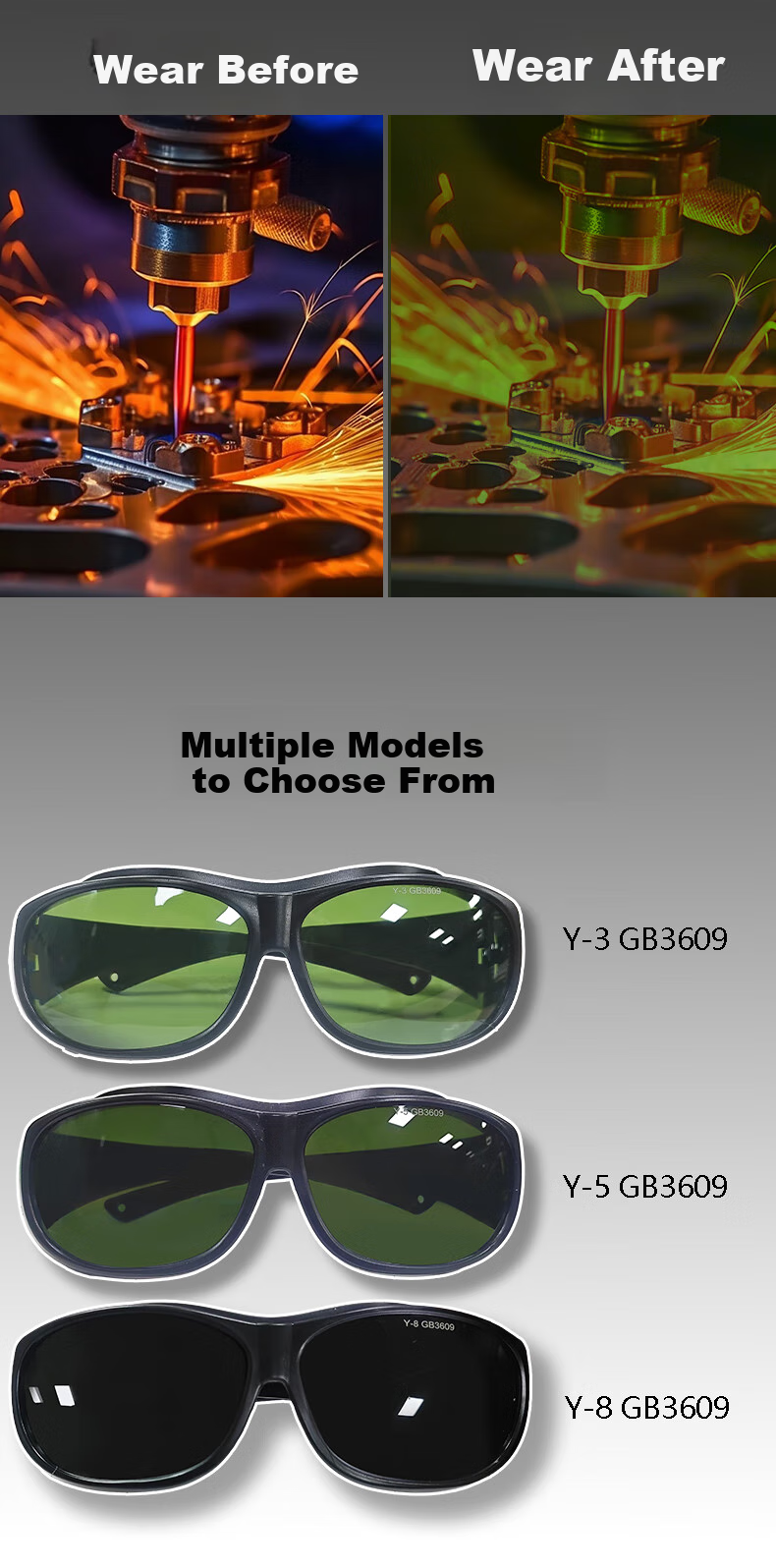 VIAN Welding Goggles for Electric Welding, Laser Welding, Auto-Darkening, MIG Welding, Anti-Glare, Protective Eyewear, 1738 Welding Glasses, 8 Degrees Gray (Ultra-High Strength Welding) 3