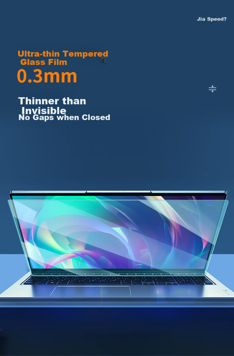 Jiasu Lenovo Xiaoxin Pro16 2026/25 Model Black Keyboard Film, Anti-Blue Light Tempered Glass Film, 16-Inch Laptop Tempered Glass Protective Film Set, Complete Kit 3