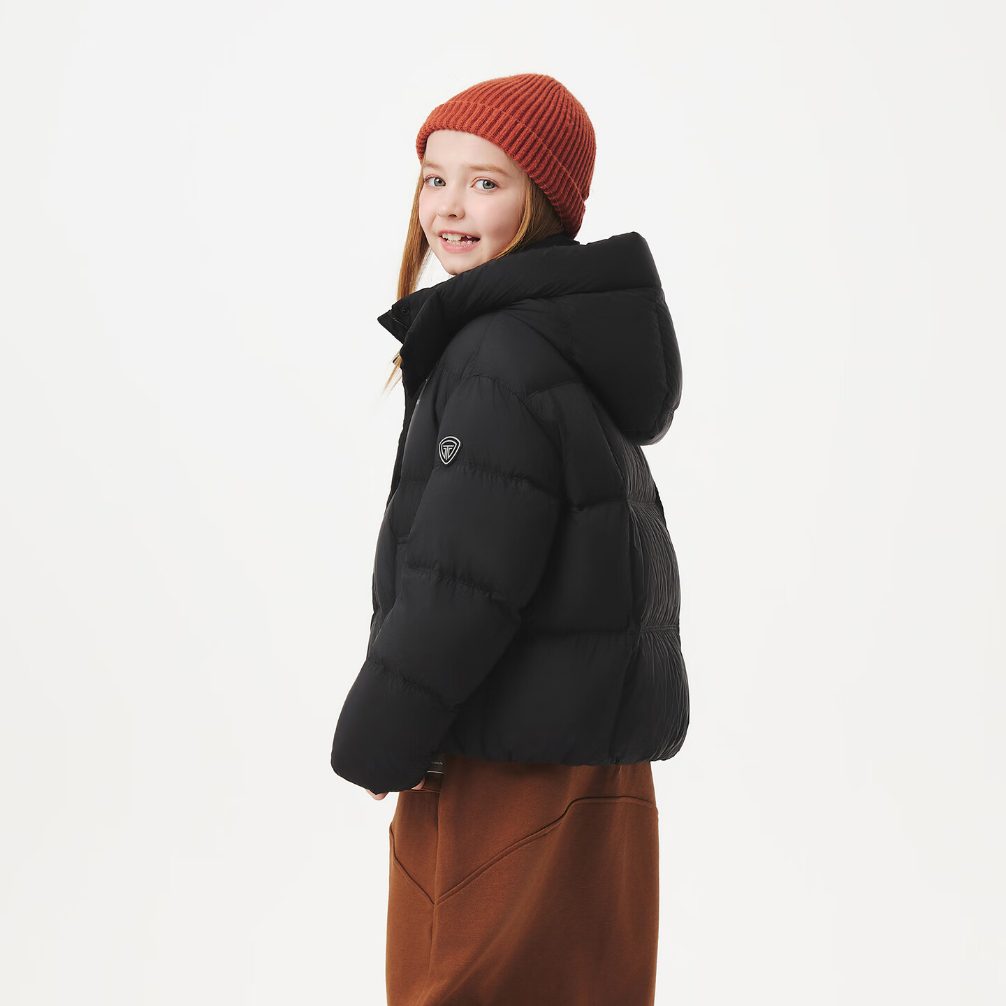 Tanboer Down Jacket Kids Short Detachable Hood Autumn Winter Warm Coat 2025 New 5530313D Black 140