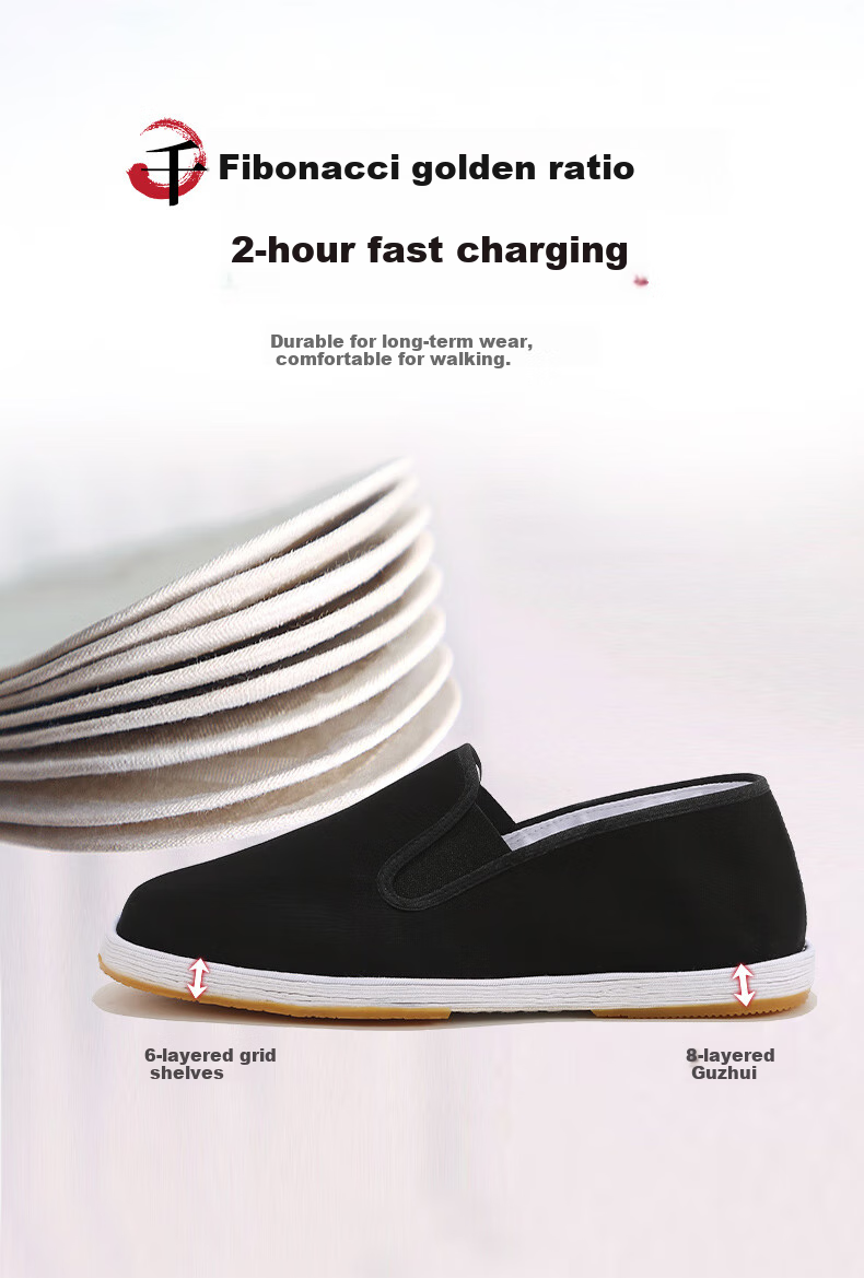 YUZHAOLIN Traditional Beijing Cloth Shoes, Handmade with Thousand-Layer Sole, Slip-On Loafers, Casual Cultural Footwear for Men, Y1S-1003, Size 44 2