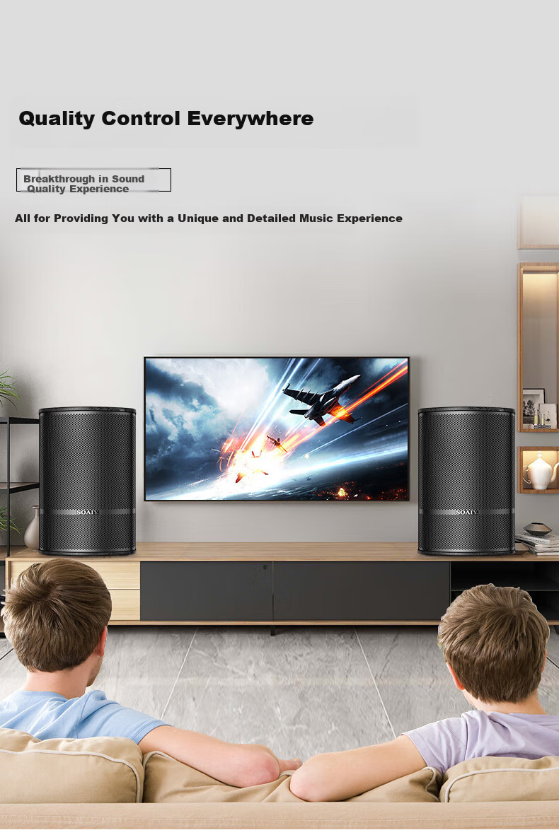 Soaiy Conference Room Audio System Set, 8-Inch Home KTV Background Training Dedicated Microphone Equipment System, Bluetooth Amplifier Wall-Mounted Speaker M38 7