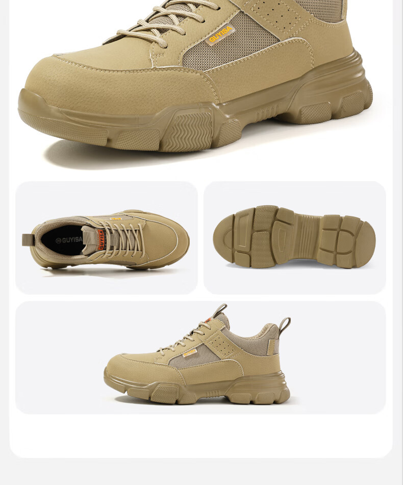 Fumeier Safety Shoes for Men, Summer Breathable Anti-Smashing Anti-Puncture Steel Toe Ultra-Light Comfortable Work Functional Shoes 1115T Size 38 16