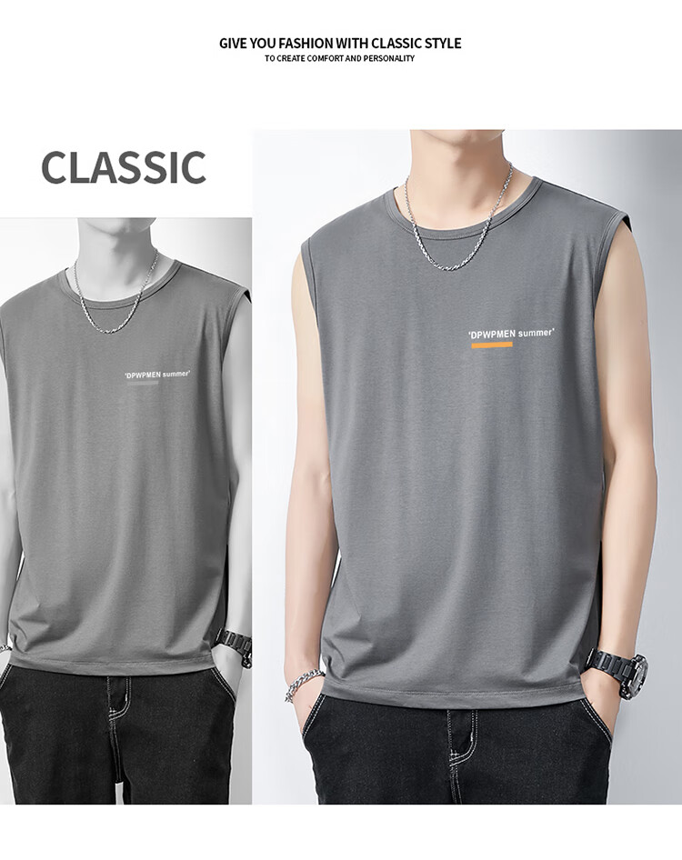 Pierre Cardin Men's Summer Ice Silk Modal Fitness Vest Sleeveless Quick-Dry T-Shirt Black L 12