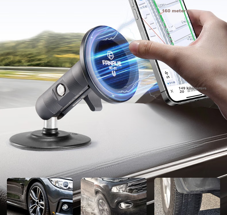 FANAUE Magnetic Car Phone Holder, Convenient Adhesive Suction Cup Mount for Dashboard And Center Console, Navigation Stand, MT-01T6 (SC-03) 3