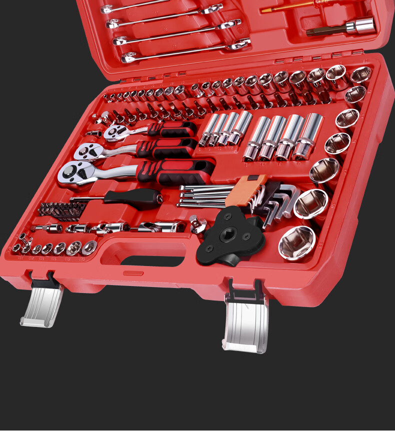 DELIXI ELECTRIC Auto Repair Tool Set 72-Tooth Precision Ratchet Wrench Kit DH-Q53 Socket Household 53-Piece Set 8