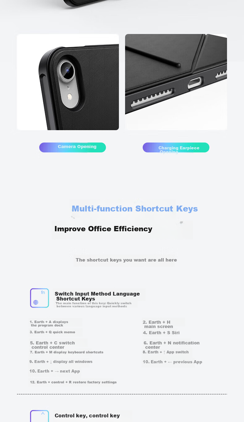 Houhou IPad Mini 7 Keyboard Case, Mini 6 Keyboard Protective Cover, Two-In Magnetic Detachable Rotatable Multifunctional Protective Case, Specially Designed for 8.3-Inch, White 19