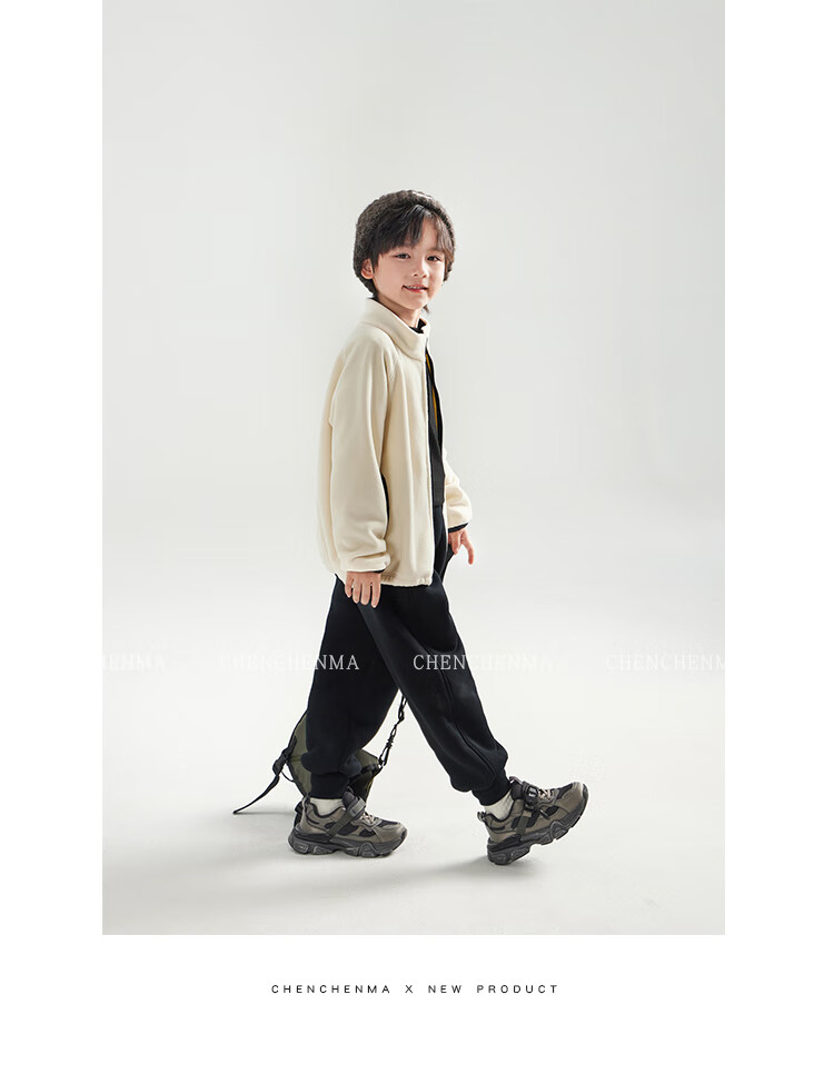 Chenchenma [Popcorn] Girls' Casual Pants, New Winter Style with Fleece Lining, Thickened All-In Warm Children's Joggers, 6837D 19