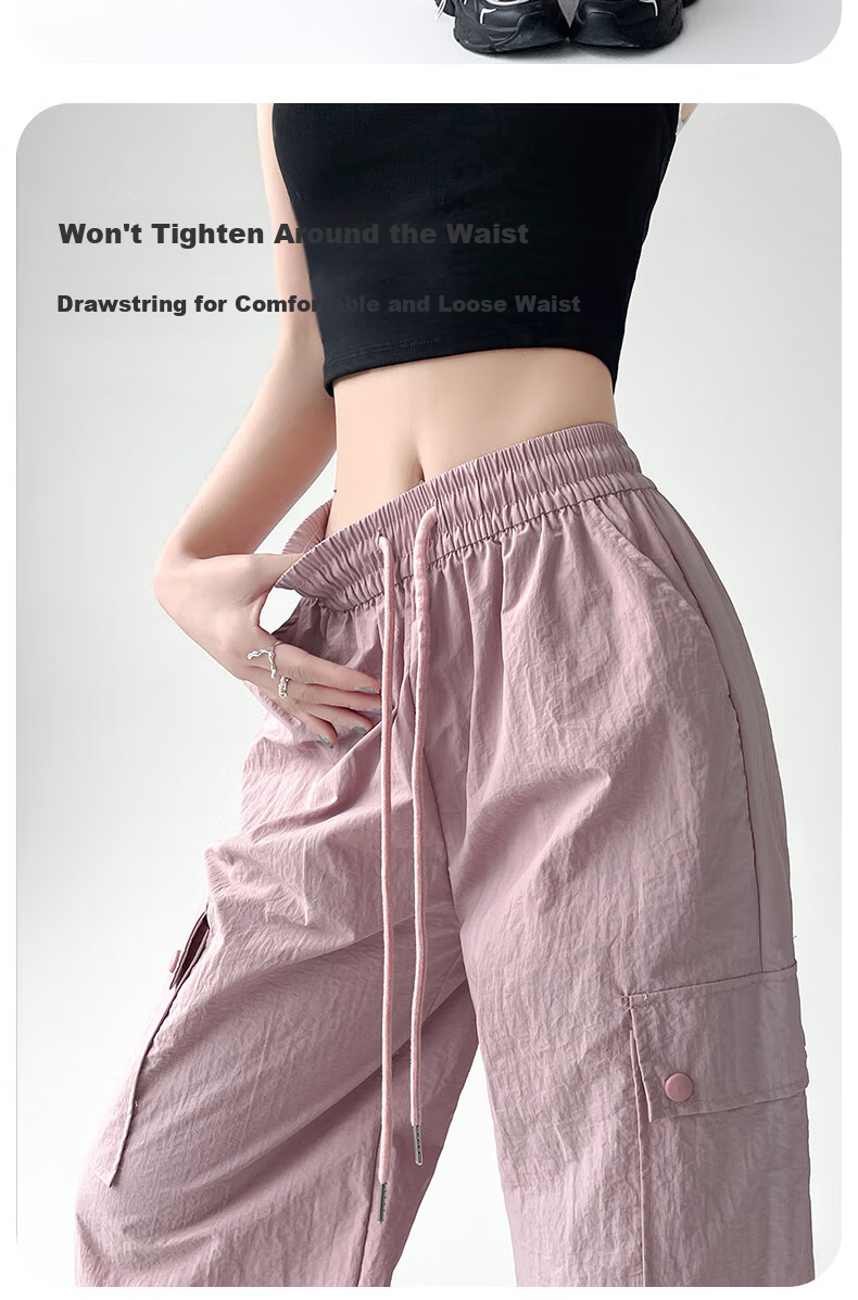 Langsha Women's Workwear Pants Spring Summer 2026 High Waist Wide Leg Sports Pants Slimming Outdoor Commuter Casual Trousers for Women 5