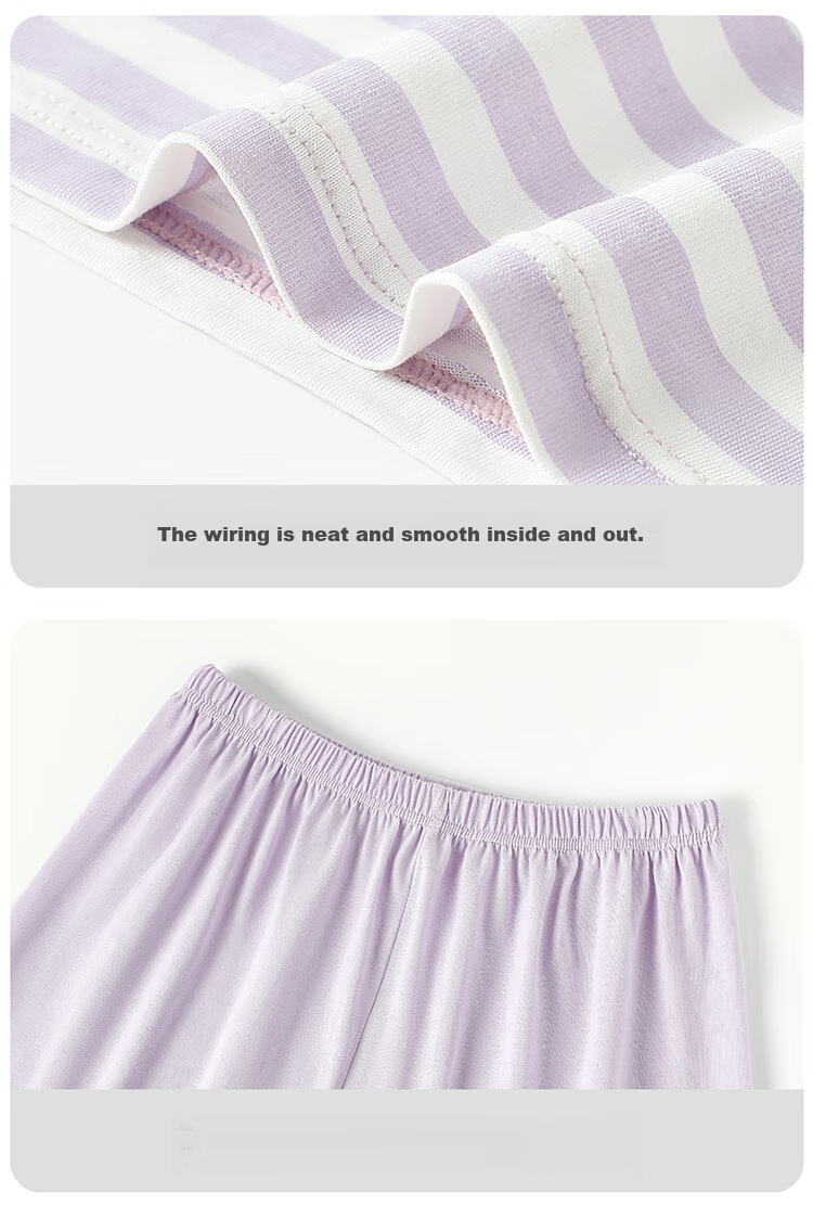 Bingxuemumian Children's Pajamas for Girls, Summer Pure Cotton Class A Thin Set, Short-Sleeve Shorts Round Neck Home Air Conditioning Wear Two-Piece Set 10