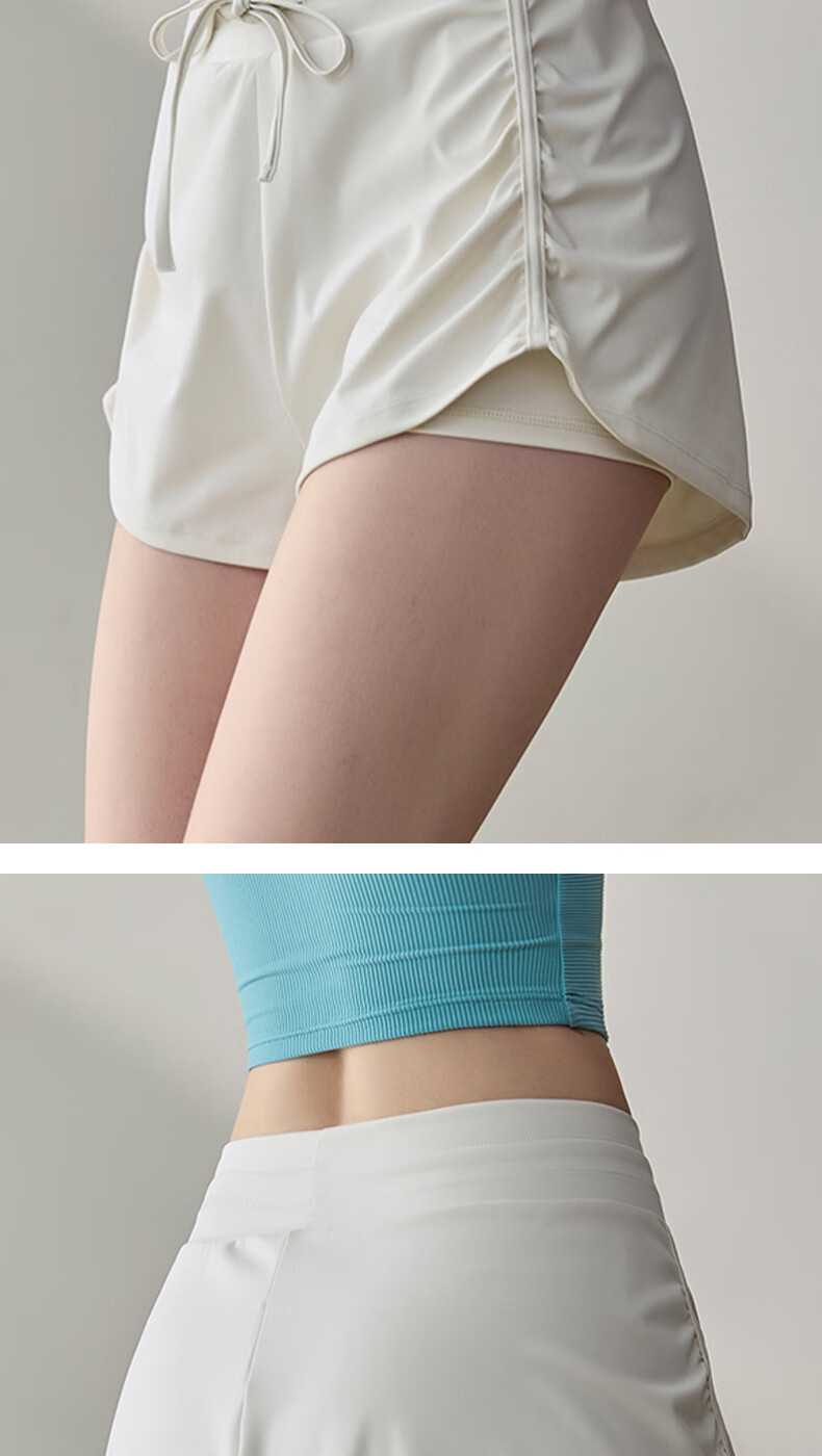 Women's Free Style Sports Shorts Summer New Fake Two-Piece Anti-Exposure Running Fitness Three-Quarter Pilates Tennis Yoga Pants 7