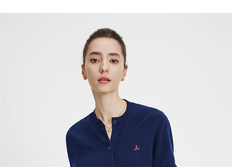 Navy Sail Italy Small Sailboat Women's Knitwear 100% Wool Cardigan Sweater Jacket 2334092021 Blue S 6