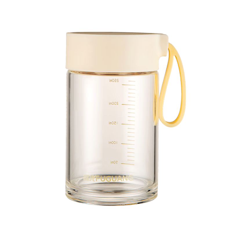 Fuguang Qingran Borosilicate Glass Cup 330ml Portable Milk Coffee Tea Cup for Women with Measurement Markings