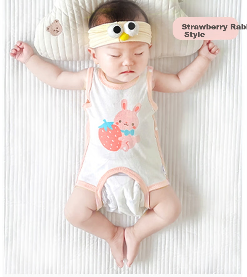 Aibaoshi Baby Belly Cover, Summer Pure Cotton Class A Newborn Onesie, Tummy Protection, Cold Prevention Vest, Lion Pattern, 73cm, T165 10