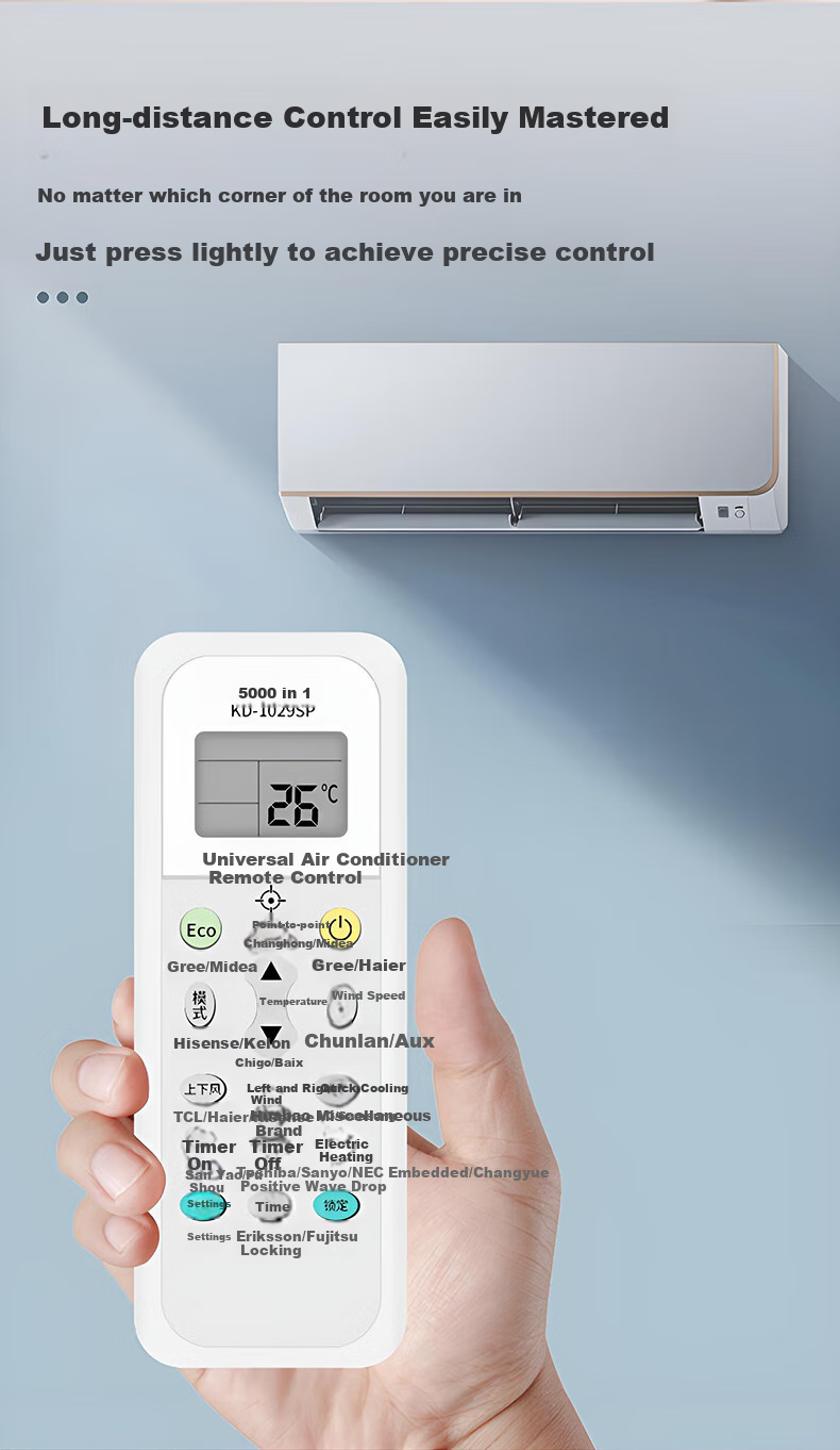 Gusenzhe Universal Air Conditioner Remote Control Compatible with All Brands Including Gree, Midea, Haier, Hisense, Kelon, Xinko, Panasonic, TCL, Hualing, Changhong, Aux, And Chigao 4