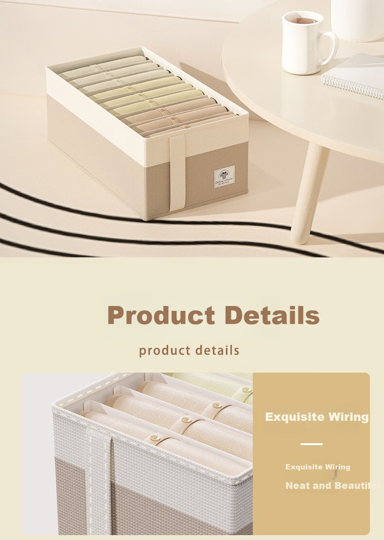 Grace Fabric Storage Box, Wardrobe Organizer, Clothes Sorting Container, Large Capacity Zippered Storage Basket 6