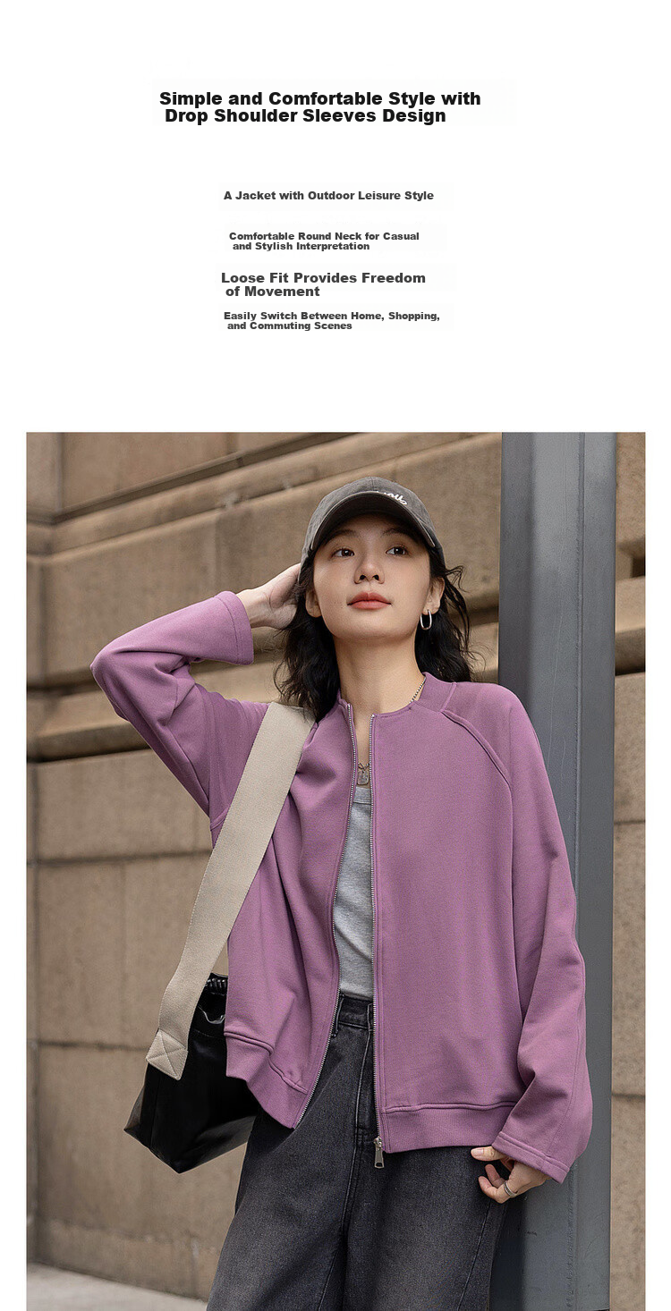 Dme [Cloud Comfort Zone] Spring Vintage Minimalist Style Round Neck Casual Loose-Fitting Slimming Versatile Short Women's Jacket 1