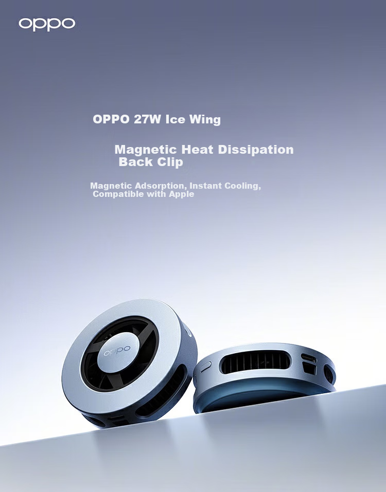 OPPO 27W Ice Wing Magnetic Cooling Back Clip, Sky Blue, Magnetic Design, Instant Cooling, Live Streaming And Gaming Essential, Compatible with OnePlus, Huawei, IPhone 17 Series AI 1