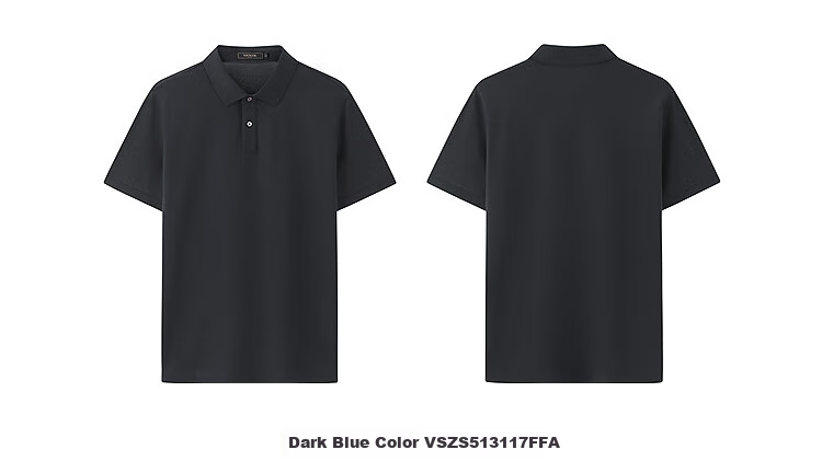 YOUNGOR [20% Mulberry Silk] Summer 2026 New Machine Washable Polo Shirt with Collar, Navy Blue, XL 11