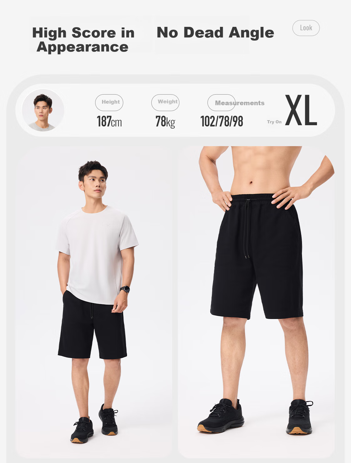 Keep Men's Sports Shorts, 2025 Fitness Running Five-Point Pants, Pure Cotton Casual Pants, Dark Gray, 2XL 12
