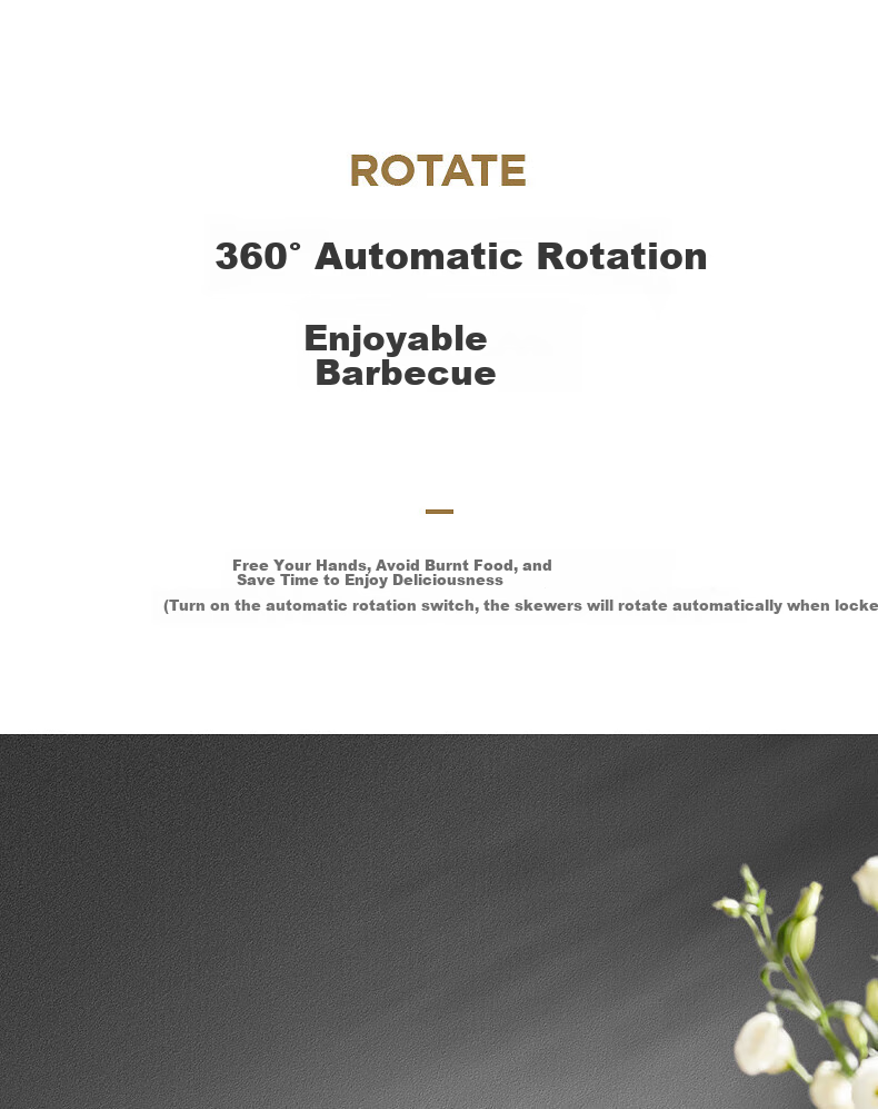 Fastee Automatic Rotating Barbecue Machine, Electric Grill, Barbecue Rack, Electric Grill for Home Use, Smokeless Barbecue Grill, Meat Roasting Machine, Lamb Skewer Machine, Stainless Steel Barbecue Skewers 16 Pieces 10