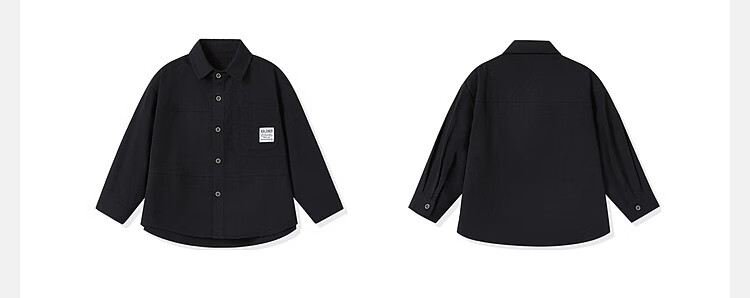 ASK JUNIOR Pure Cotton Children's Shirt 2026 Spring Lapel Long Sleeve Boys Shirt Jacket for Older Kids and Teens 4
