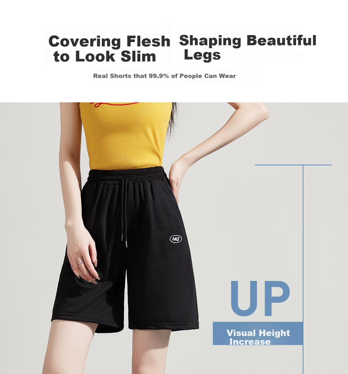 Halo Queen Women's Sports Shorts, Casual High-Waist Mid-Length Pants for Spring And Summer Travel, Loose-Fitting Running Shorts HW1KX61 6
