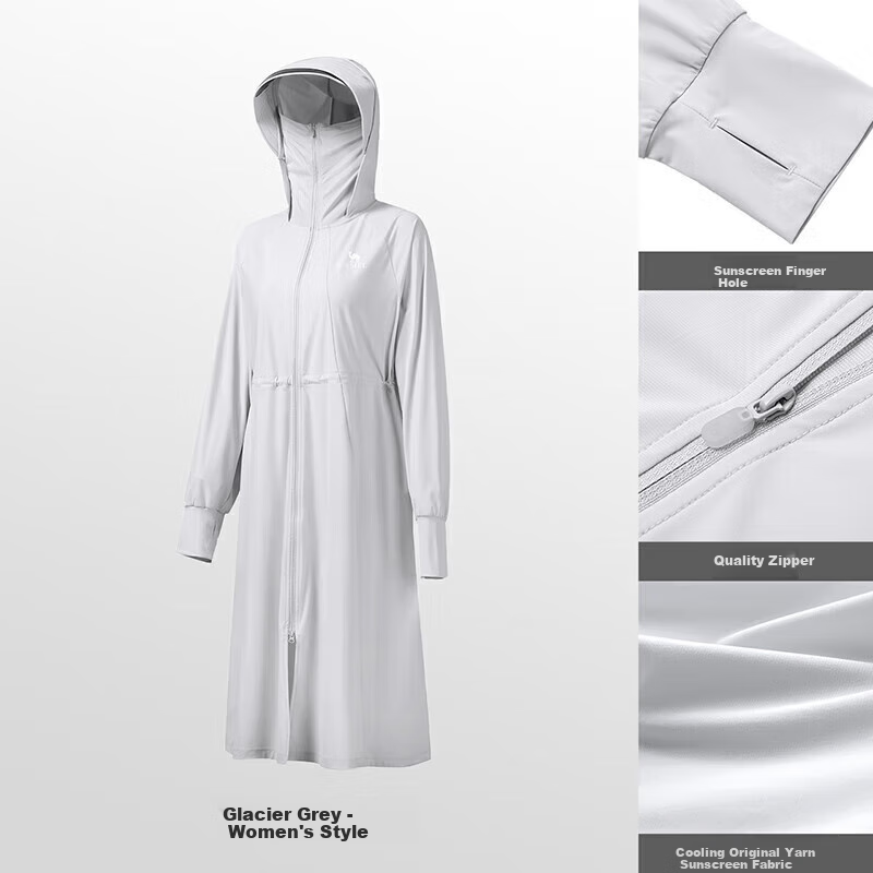 CAMEL [Muguang] Cool White Outdoor Sun Protection Long UV-Resistant Cooling Sun Protection Clothing