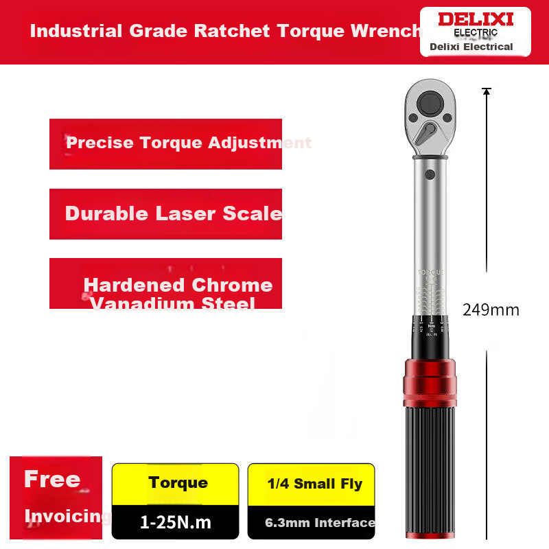 DELIXI Torque Wrench, High-Precision Torque Wrench, Kilogram Ratchet Wrench, Adjustable Spark Plug Wrench, Automotive Repair Wrench