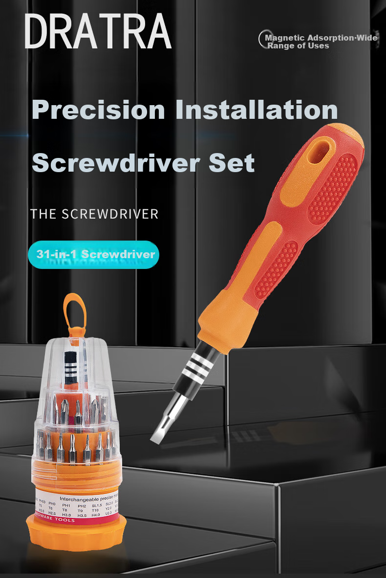 DRATRA Screwdriver Set, Eyeglass Repair Tools, Multifunctional Complete Set, Precision Phillips And Flathead Screwdriver Bits, Magnetic Disassembly And Assembly, for Home Use 1