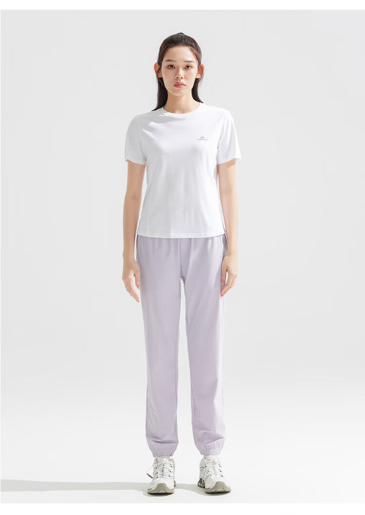 Pioneer Camp Women's Ice Oxygen Bar Shoulder T-Shirt Summer New Ice Silk Cool Round Neck Short Sleeve Sports Top 13